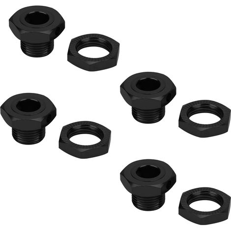 Kit de 4 embouts hexagonaux de roue RC 17 mm en alliage d'aluminium pour voiture RC HSP 1/8 (noir)