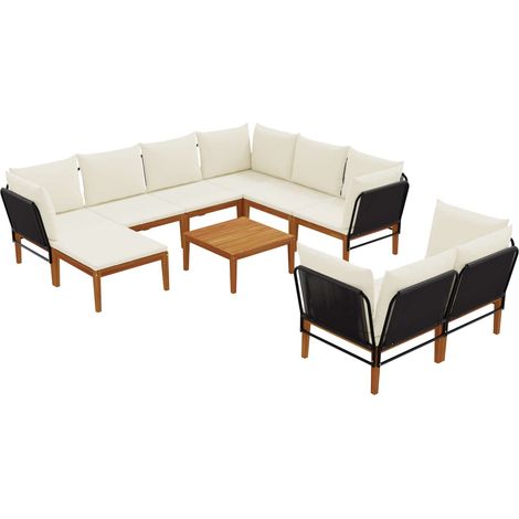 Maison Exclusive - 10 stk. Massives Akazienholz & Seil Natur (1/5)