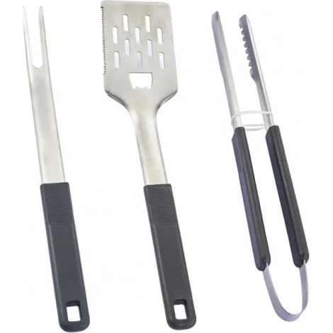 Set de 3 accesorios Texas para barbacoa de acero inoxidable 40 cm