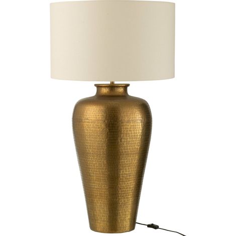 Lampe cylindre dorée au relief élégant - doré et beige (1/3)