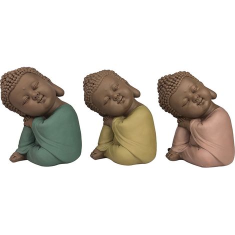 Signes Grimalt Buddha -Figurenfiguren Buddha Linda Set 3 Einheiten Multicolor Buddles 9x8x11CM 23710