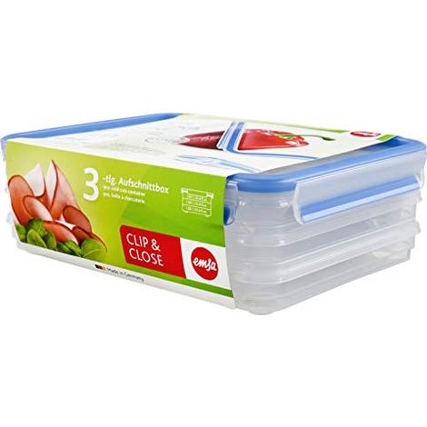 EMSA 508556 CLIP & CLOSE 3D PERFECT CLEAN BOÎTE ALIMENTAIRE 3 X 1 L