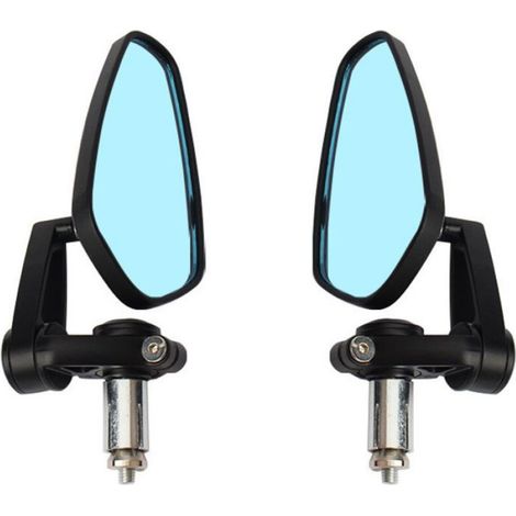 Rétroviseur Moto - Filetage 22 mm - Ajustement 360 Degrés - Pour Guidon Moto et Scooter - Noir - Unité (1/4)