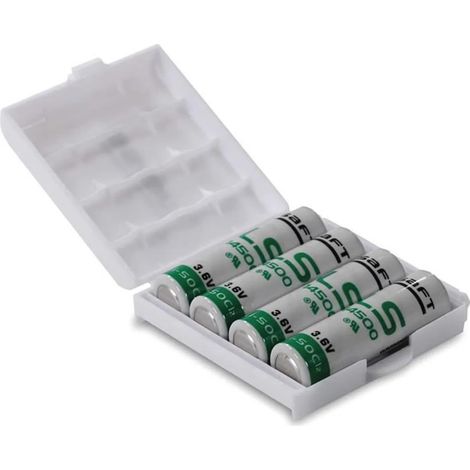 .4 x Saft LS 14500 AA 3,6V Li-SOCl2 Batterie / 3,6V Lithium - Thionylchlorid AA.
.avec box de protection Made in France.