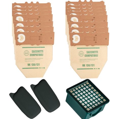 Sacs de rechange pour Vorwerk Folletto VK130 VK131 (15 sacs + filtre) (1/5)