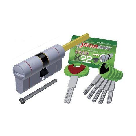 CILINDRO SAGOMATO EVO K22 TOP POMOLO SECUREMME  OTT.NICH.SATIN CHIAVI 5 MM 67 31+36