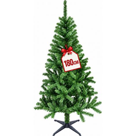 Albero di Natale Artificiale EASY 180 cm in PVC Verde con 448 Rami e Base a 4 Piedi (1/5)