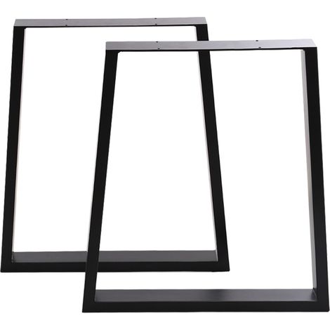 Set of 2 Metal Table Bench Legs Frames Trapezium Steel Base Stands, 81x71CM