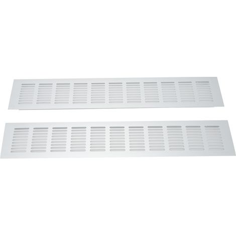 Grille de Ventilation en alliage d'aluminium, plaque rectangulaire pour armoire, placard à chaussures, 80x450mm, 2 pièces
