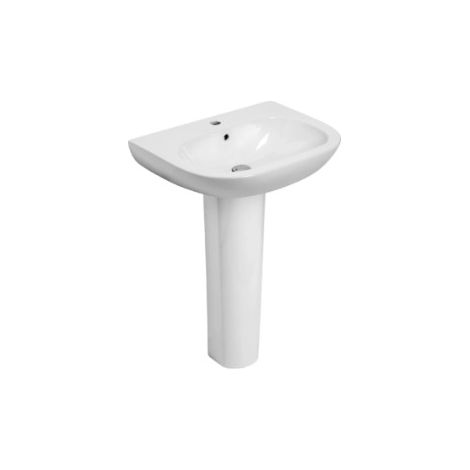 Lavabo su colonna pratica - 64x48xh19 cm - bianco - colonna esclusa
