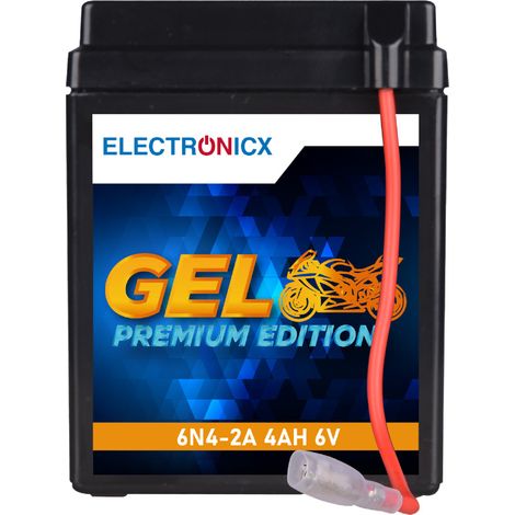 Electronicx GEL Motorradbatterie 6V 4Ah 6N4-2A-4 - Wartungsfrei, Auslaufsicher, Hohe Startleistung - Premium Batterie 12V Wartungsfrei - Versand DE (1/5)