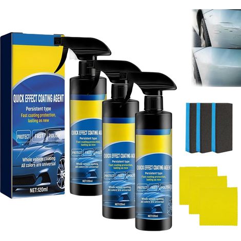 Spray Céramique pour Voiture 2026 – Agent de Revêtement à Effet Rapide, Protection Anti-Rayures et Brillance Longue Durée, avec Chiffon Microfibre et Éponge (3PCS) (1/5)