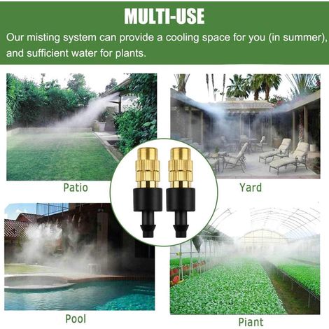 Buse de pulvérisation en Laiton 20 Pcs Pulvérisateur d'Arrosage en Laiton Ajustable Buse Tête d'Arrosage Arroseurs Atomiseurs pour l'Irrigation de l'Arrosage des Jardins (1/4)