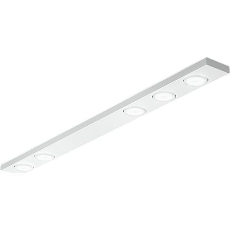 Button - Plafonnier LED 5xGX53 max 15W, Rectangulaire 120x10 cm, Métal peint, IP20 - Perenz - Blanc