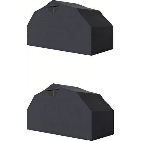 2er-Set  motorrad Abdeckplane Faltbar Outdoor Motorradabdeckung Wasserdicht Winterfest XXL 345cmx135cmx191cm Schwarz