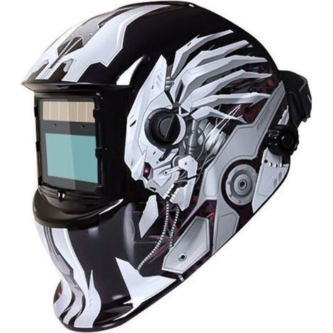 Casque de soudage automatique avec 2 lentilles et 2 capteurs de filtre dimmables DIN9 13 pour le soudage à l'arc MIG TIG MAG