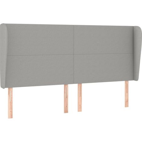Maison Exclusive - Testiera ad Orecchio Grigio Chiaro 163x23x118/128 cm in Tessuto