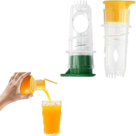 2 pcs Manuelles Citron Petit Extracteur de Jus Manuel Extracteur de Jus Portable (Jaune, Vert) (1/5)