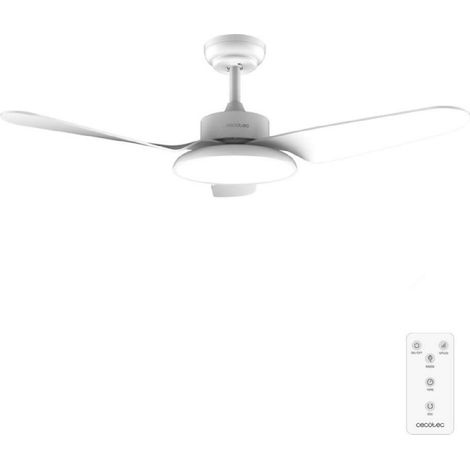 Cecotec Ventilador de Techo con Luz y Mando a Distancia de 43" EnergySilence Aero 5240 Light White. Motor DC 40W, 3 Aspas