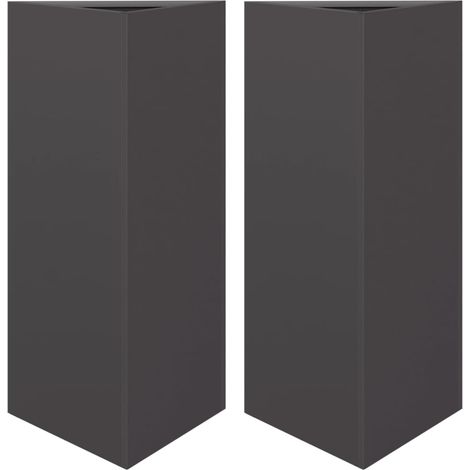 2er Set triagolare Blumentöpfe 40x34,5x70 cm schwarz Stahl