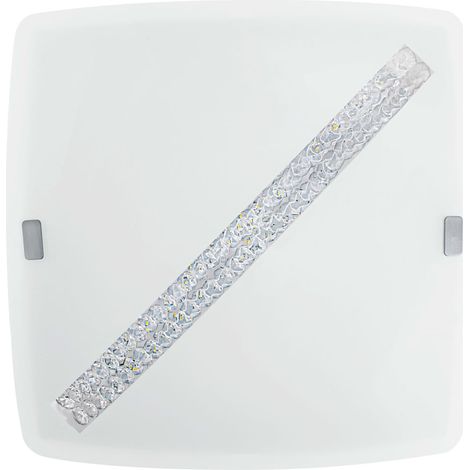 Plafonnier LED Salon Chambre à coucher Eclairage Cristal Décor Verre Lampe blanche (1/2)