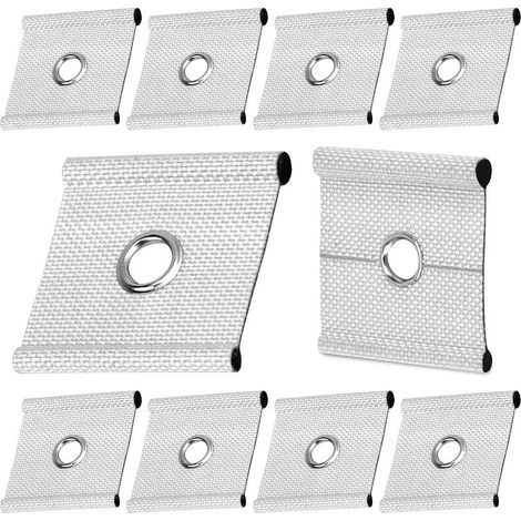 Lot de 10 œillets de passepoil pour rail de passepoil 5/6 mm – 7/8 mm, crochets de passepoil pour camping, caravane, auvent, tente de camping (argenté) (1/5)