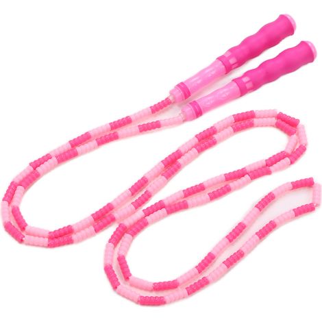 Corde à sauter de sport ajustable anti-enroulement rose pour exercices de vitesse et de fitness (1/5)