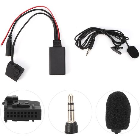 Adaptateur de Câble Audio Bluetooth Adaptateur de Microphone sans Fil, Adaptateur de Câble Bluetooth AUX 18 Broches, Plug and Play, pour Mercedes Benz Comand 2.0 W211 W208 W168 W203 (1/5)