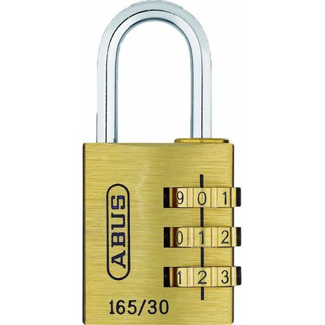 ABUS 32162 165/30 30mm Solid Brass Body Combination Padlock 3-Digit Carded