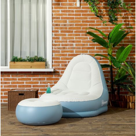 Canapé gonflable avec repose-pieds et porte-gobelet OKMYHOME (1/5)