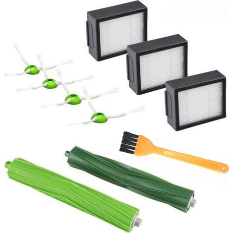Kit Rechange Pour Irobot Roomba I7 E5 E6 - Accessoires Aspirateur Robot Avec Filtre Hepa Et Brosses - Lot De 10 Pièces (1/5)