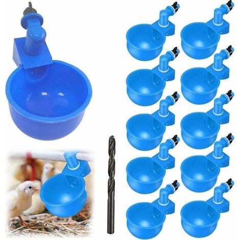 12 Pièces Abreuvoir Poules, Abreuvoir Automatique, avec Perforation Outils, Convient aux Poulets, Canards et Autres Volailles de Basse Cour Abreuvoir Poules Abreuvoir Automatique Pour Poulet (1/5)