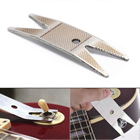 1 x Clé de guitare multifonctionnelle en acier inoxydable, accordeur jack pour guitare, outil pour bouton de poignée de guitare (1/5)