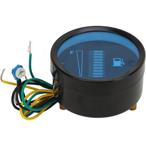 Jauge de niveau de carburant moto 52mm, indicateur réservoir avec affichage LED bleu 12V, compteur de carburant étanche pour réservoir (1/5)