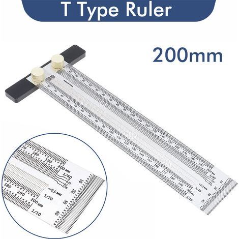 règle à trous de 220 mm Règle à tracer en acier inoxydable, règle à trous, règle de traçage pour le travail du bois, équerre, règle à trous pour le travail du bois, règle graduée, outils (1/5)