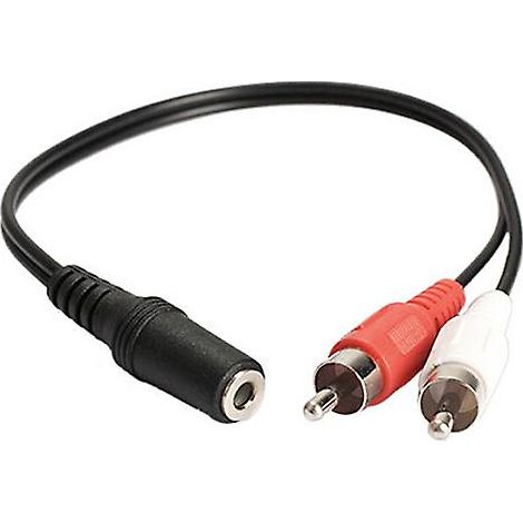 Adaptateur jack stéréo femelle 3,5 mm (1/8") vers 2 jacks RCA mâles, câble auxiliaire en Y pour audio (1/5)