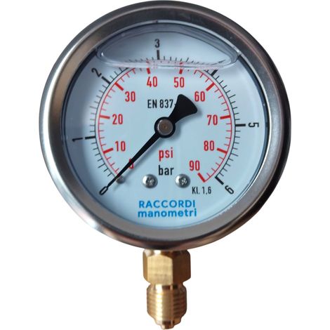 Manomètre inférieur MG1-100, filetage 6 bar, 1/2" (1/5)