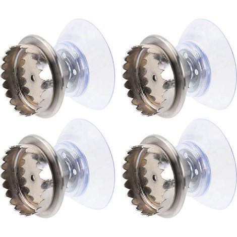 Set mit 4 selbstentleerenden magnetischen Seifenschalen, wandmontierter Seifenhalter aus Edelstahl mit Saugnapf. – 4,50 x 3,10 x 2,10 cm – Silber (1/3)