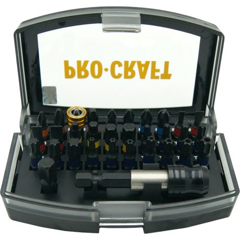 Set di punte Procraft BS-32, 32 pezzi, acciaio S2 Phillips / Pozidriv / Torx / esagonale / a taglio