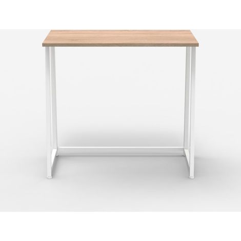 Platzsparender klappbarer Bürotisch in Weiß und Holz 80x45x75 Wolly W