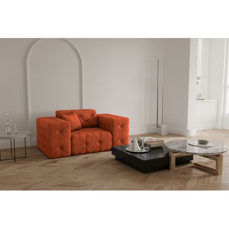 Sessel Designersessel CHANTAL in Stoff Opera Velvet Orange (1/5)