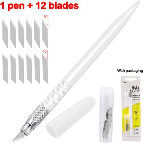Cutter-Craft - Cutter Rotatif 360° - Pour Découpe Papier, Pochoirs, Scrapbooking, Modélisme - Acier Inoxydable - Bleu - 1 Pièce (1/2)