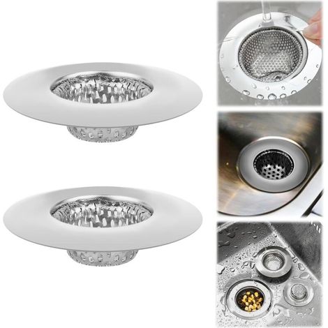 Siebe für Badezimmerwaschbecken – Set mit 2 Haarfängern aus Edelstahl, 5,5 cm Durchmesser, kompatibel mit Duschwannen und Waschbecken