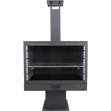 Westmann Stahl Grillkamin Feuerstelle Schwarz 41x160 cm (1/5)