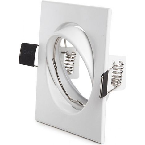 Aro Foco Downlight Basculante Cuadrado Aluminio Blanco 83/83Mm (1/3)