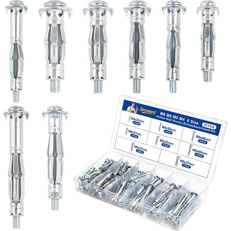 Assortiment de 52 Boulons d'ancrage creux, Cheville Placo (1/5)