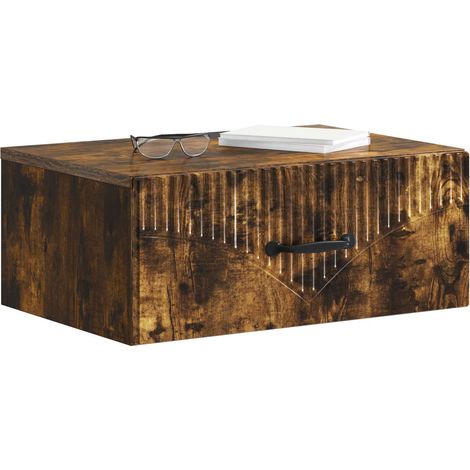 Maison Exclusive - Mobiletto da notte a muro Rovere Fumo 49 x 34,5 x 20 cm