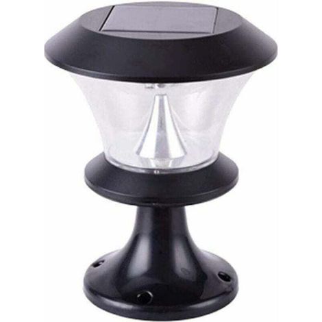 8 LED Yard Villa Landscape Decorative Post Light Outdoor Round Solar Pillar Lamp Garden Door Wall Lamp Outdoor Lawn View Courtyard Villa Outdoor Floor Lamp (A: Luce calda) (1/4)