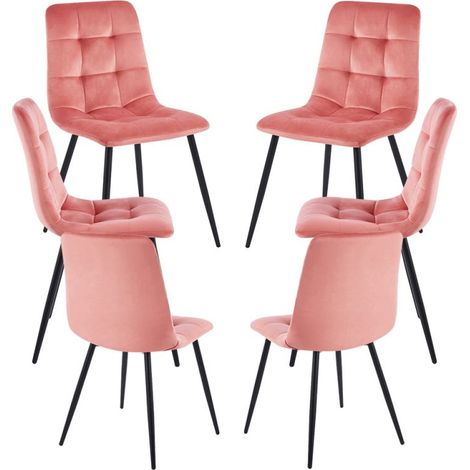 Packs Sillas Comedor - Pack 6 Sillas Stuhl Terciopelo - Rosa (1/5)