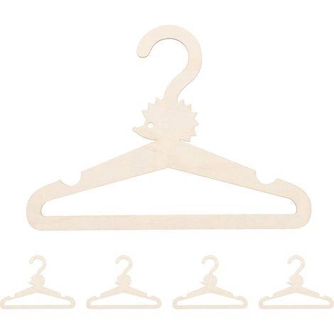 Lot de 5 Cintres en Bois pour Garçon et Filles Soi-même, Design Animaux Cartoon, Pratique et Facile à Ranger pour Penderie de Bébé ou Chambre D'garçon et Filles (1/5)